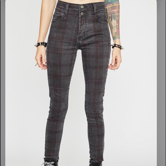 dark plaid pants